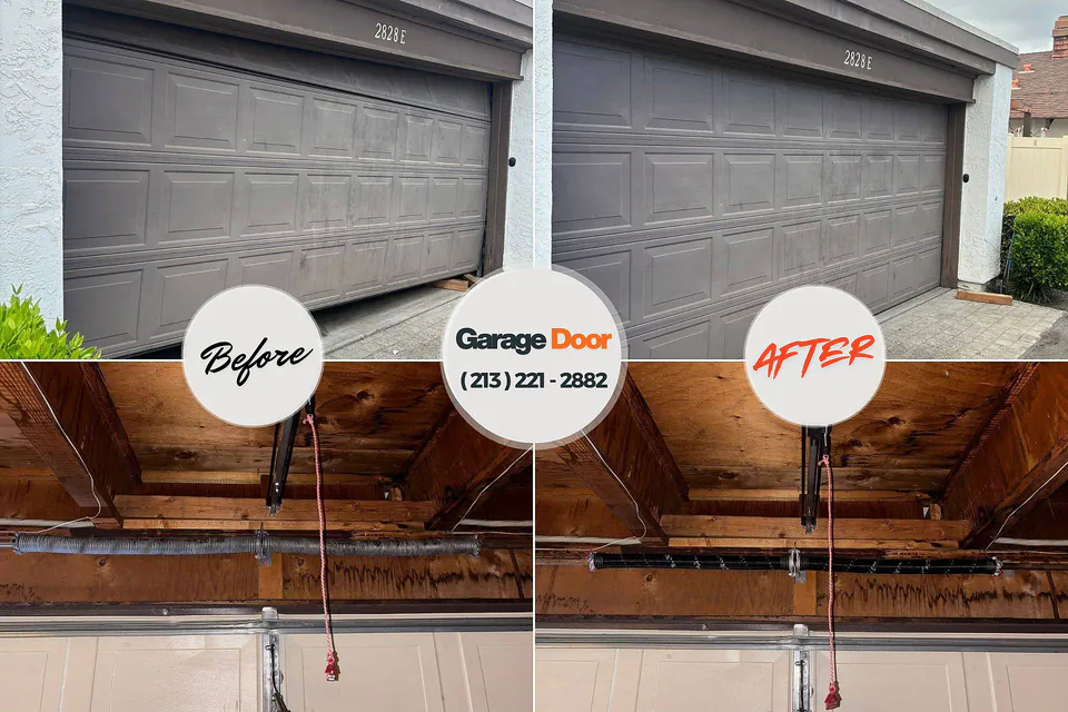 Before and after: garage door repair Roseburg North, OR
